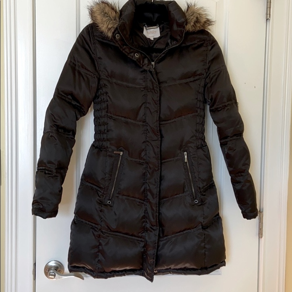 Laundry Brown Down Puffy Jacket Sz XS